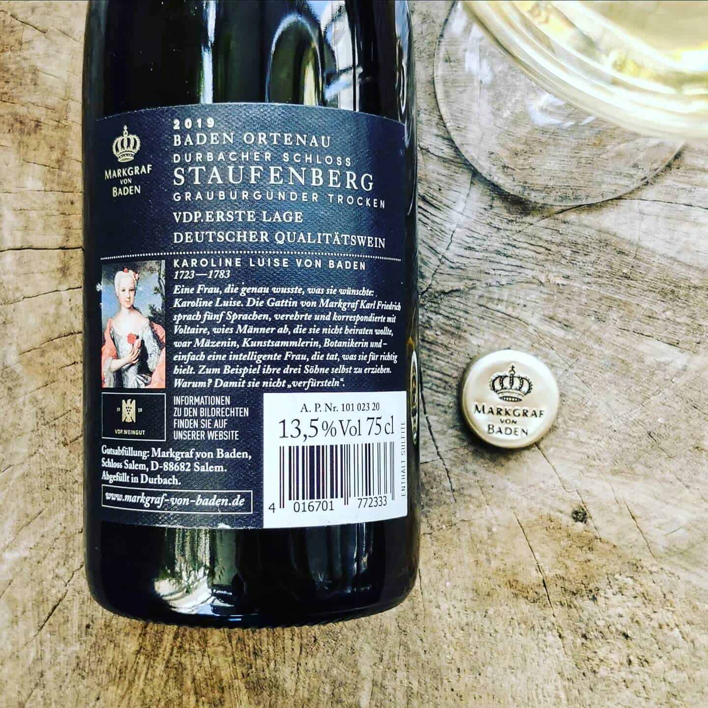 Durbacher Schloss Staufenberg Grauburgunder 2019 Weingut Markgraf von Baden