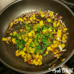 Linsengemüse Kebir und Feta Anleitung