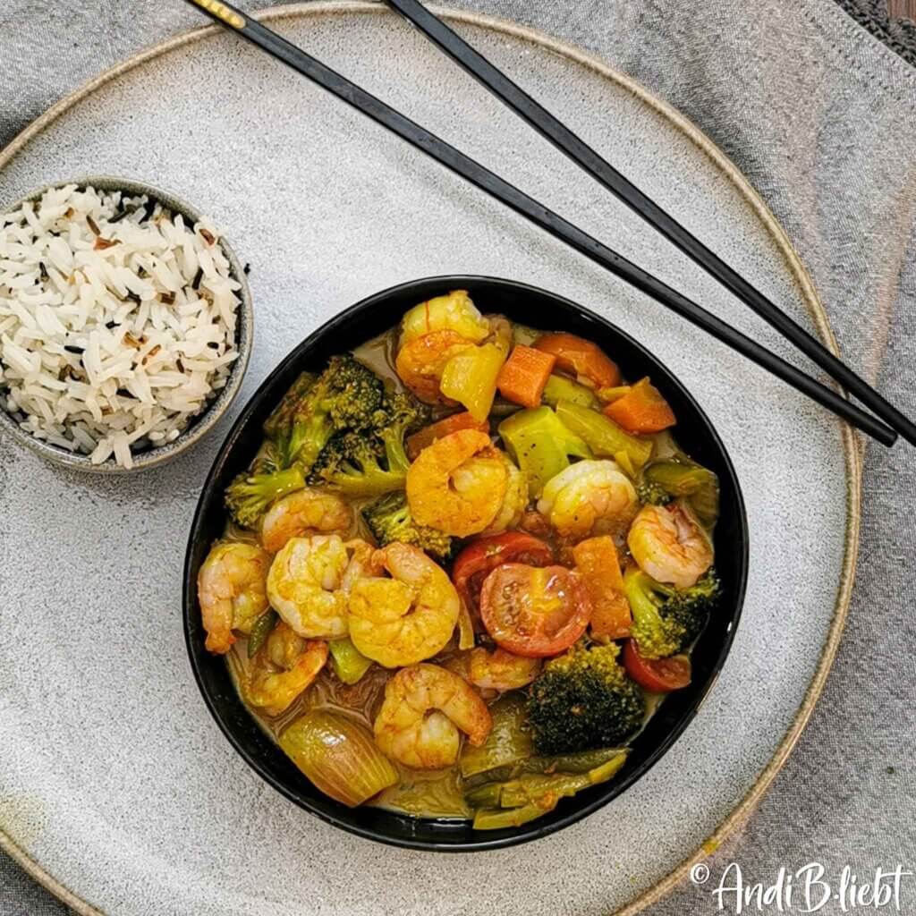 Garnelencurry mit Basmatireis
