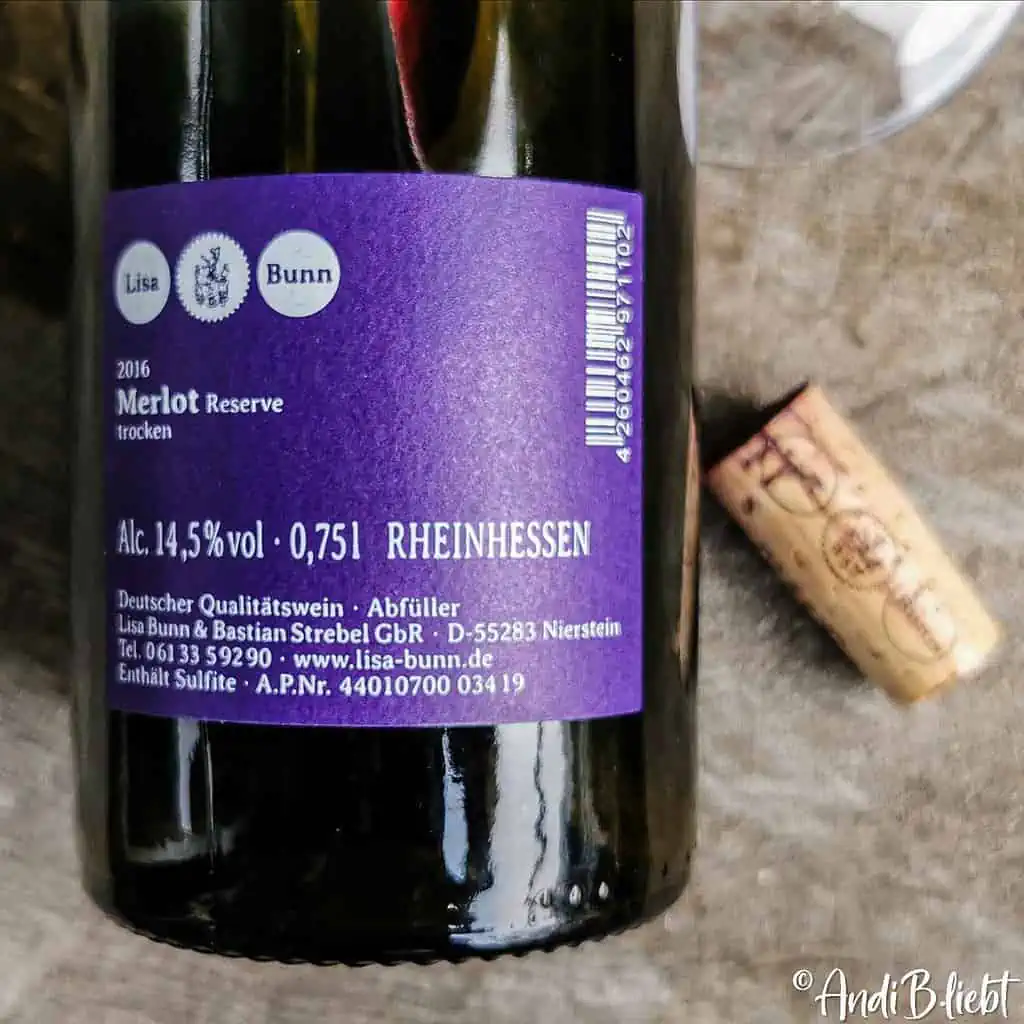 Merlot 2016 Reserve Weingut Lisa Bunn www.andib-liebt.de