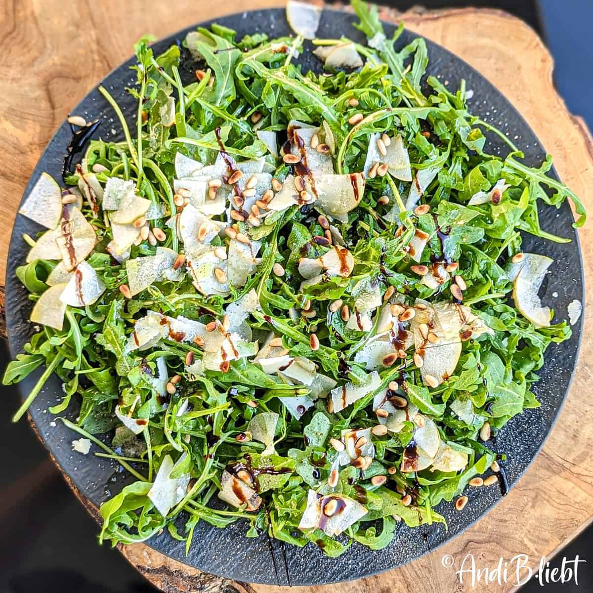 Rauke Salat mit Birne und Parmesan www.andib-liebt.de