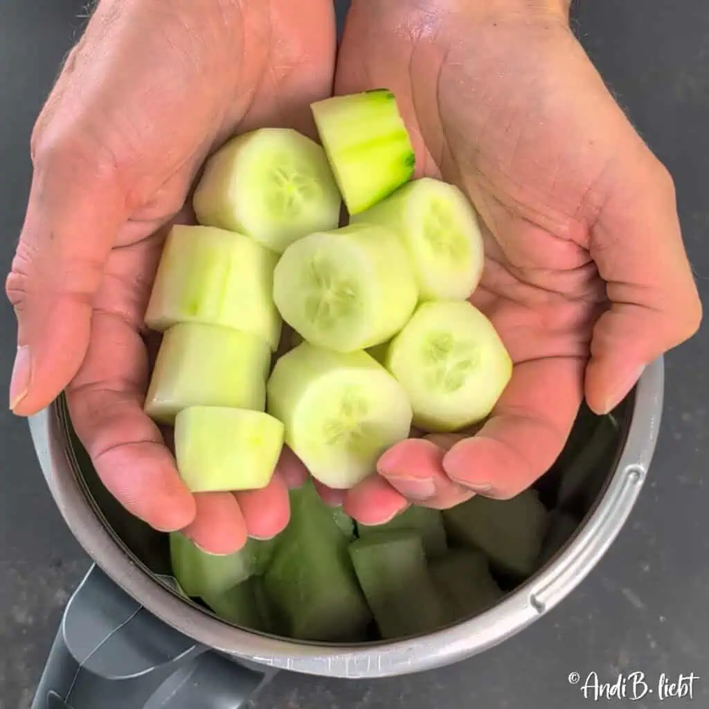 Melonen Gazpacho mit Gurke und Minze Rezept AndiBliebt - Anleitung 5
