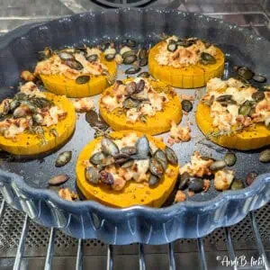 Butternut Kürbis mit Feta Backen im Ofen