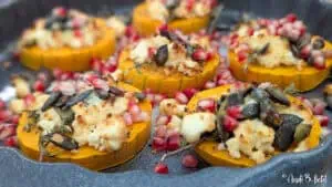 Butternut Kürbis mit Feta Gericht Ofen