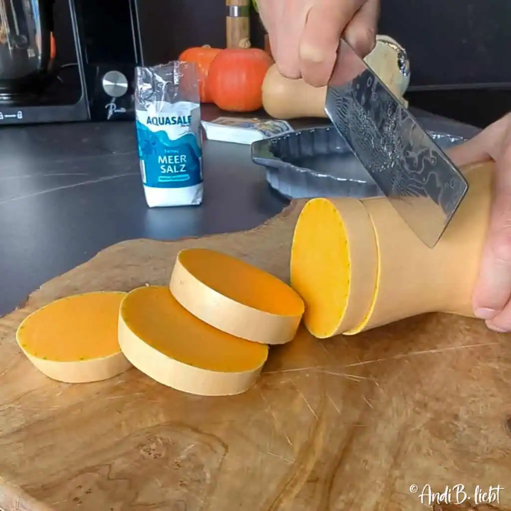 Butternut Kürbis mit Feta Zubereitung 1